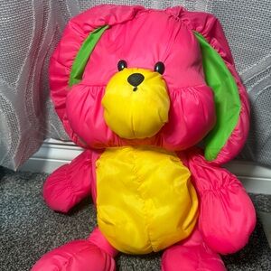 TL Toys Nylon Rabbit Bunny Plush Pink Yellow Parachute Stuffed Animal
